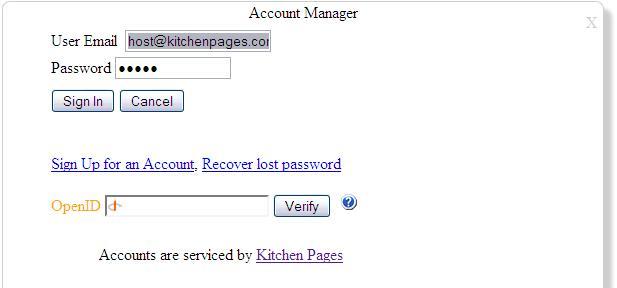 Account Manager - menu